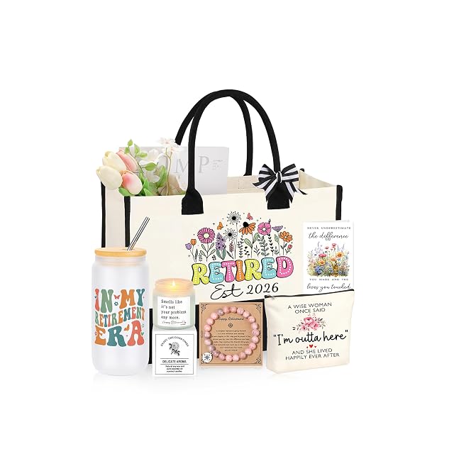 Retirement Gift for Woman 2026 Teacher Coworker Mom Grandma Retirement Gifts for Women Set of 6