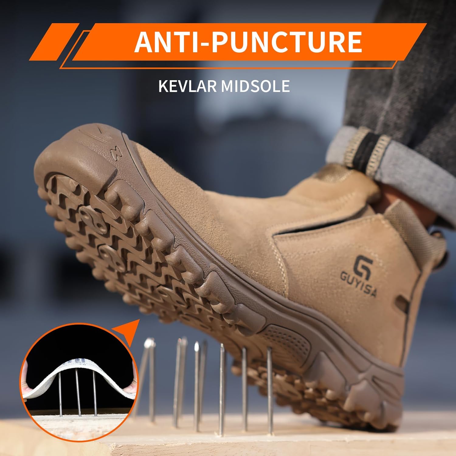 Welding Boots for Men Slip On Work Boots for Men Fireproof Steel Toe Boots Men's Steel Toe Shoes Indestructible Safety Toe Shoes Construction Boots for Welder Men's Work Shoes.