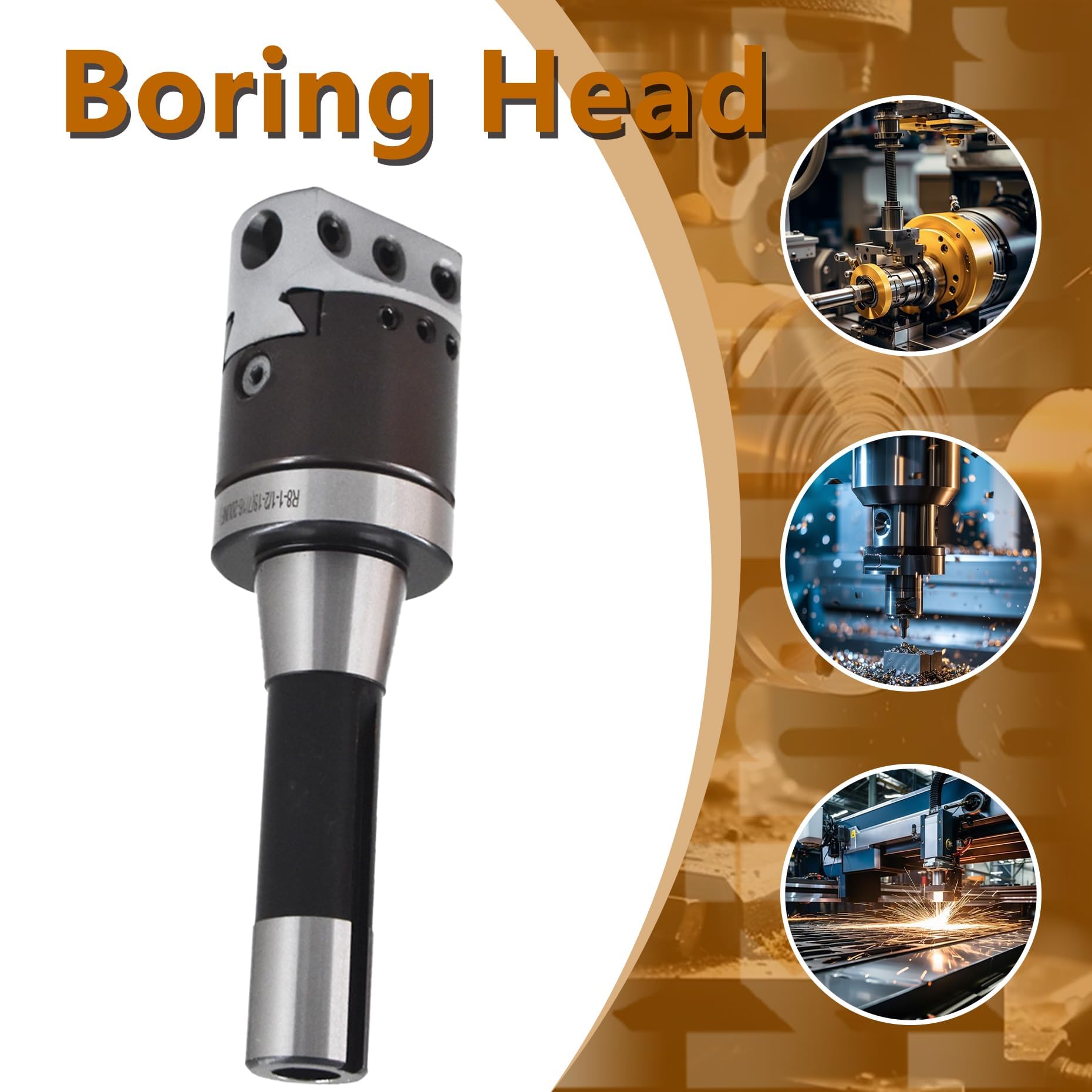 Kimllier Boring Head Set - 9 Boring Bars R8 Handle -6