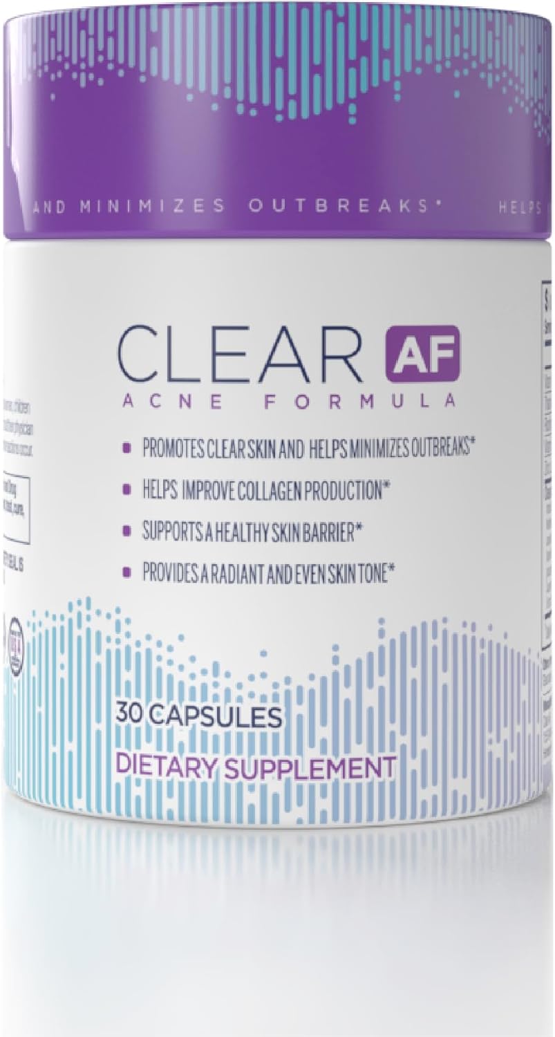 Clear Skin Supplement | Skin Barrier Hydration & Clear Complexion Support with Vegan Ceramides, Zinc, Vitamin D3, B6, Riboflavin & Thiamine | Vegan Capsules | 30-Day Supply