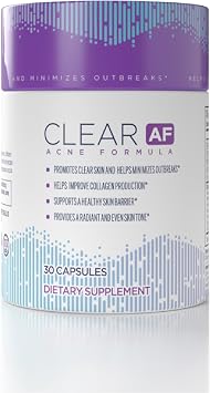 Clear Skin Supplement | Skin Barrier Hydration & Clear Complexion Support with Vegan Ceramides, Zinc, Vitamin D3, B6, Riboflavin & Thiamine | Vegan Capsules | 30-Day Supply