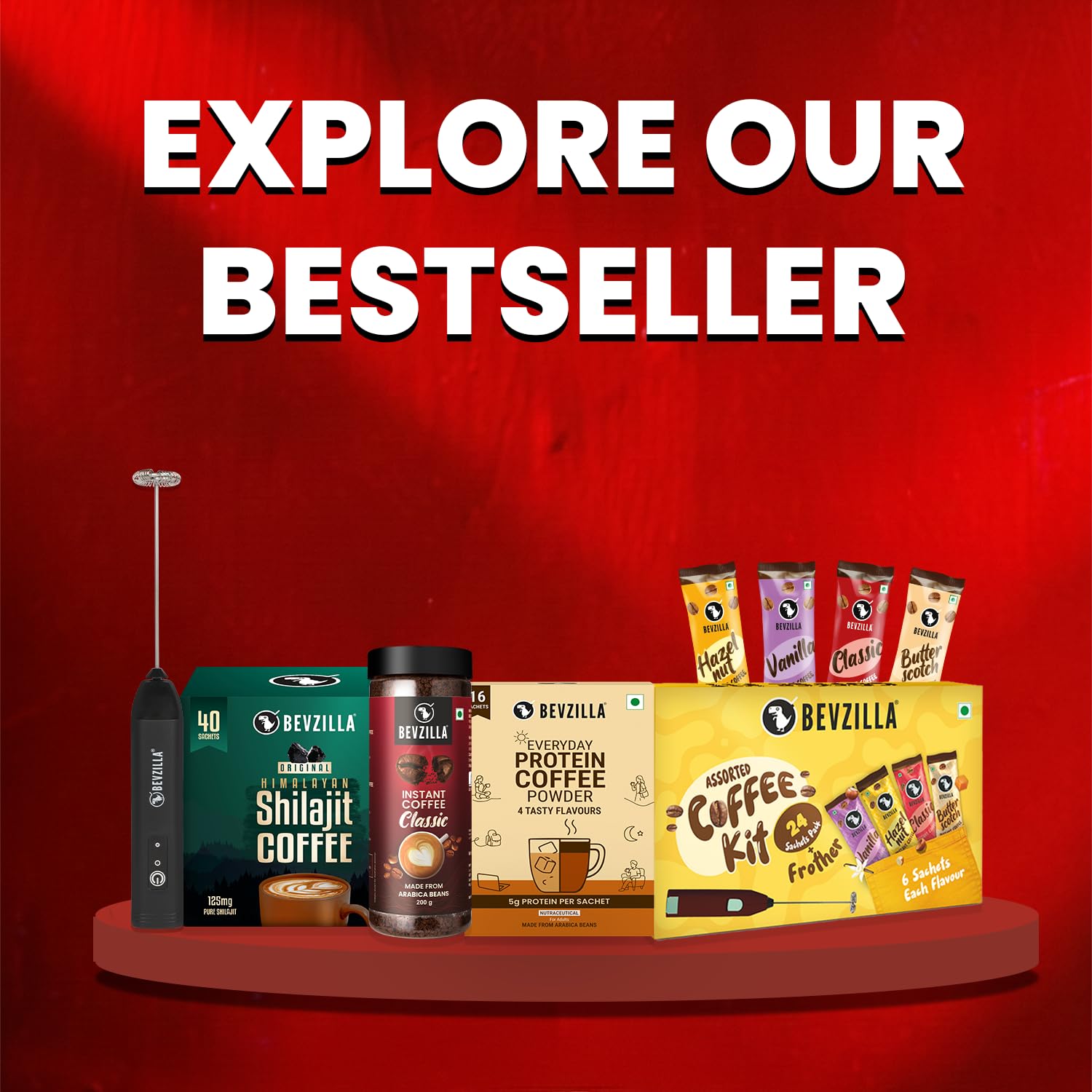 Bevzilla 48 Chocolate & Mocha Instant Coffee Sachets with Eco