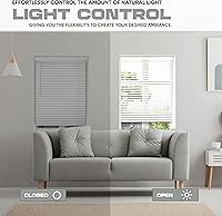 Vista 4 de Ultra Premium - Persiana de madera sintética de 2 pulgadas de color blanco, inalámbrica, 49 1/2 pulgadas de ancho x 64 pulgadas de largo, corte