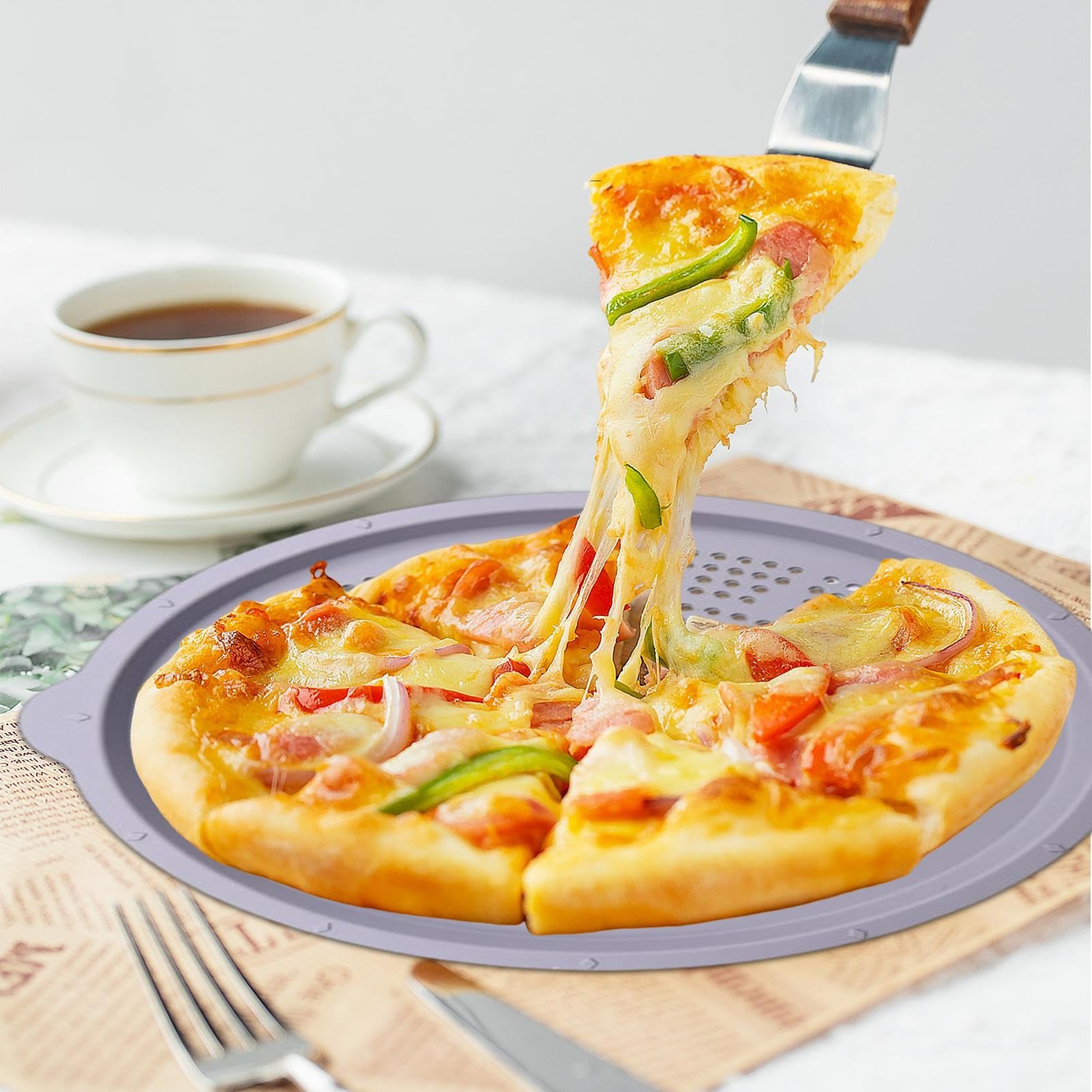 Generisch per pizza, rotondi, con fori, antiaderente, per picnic