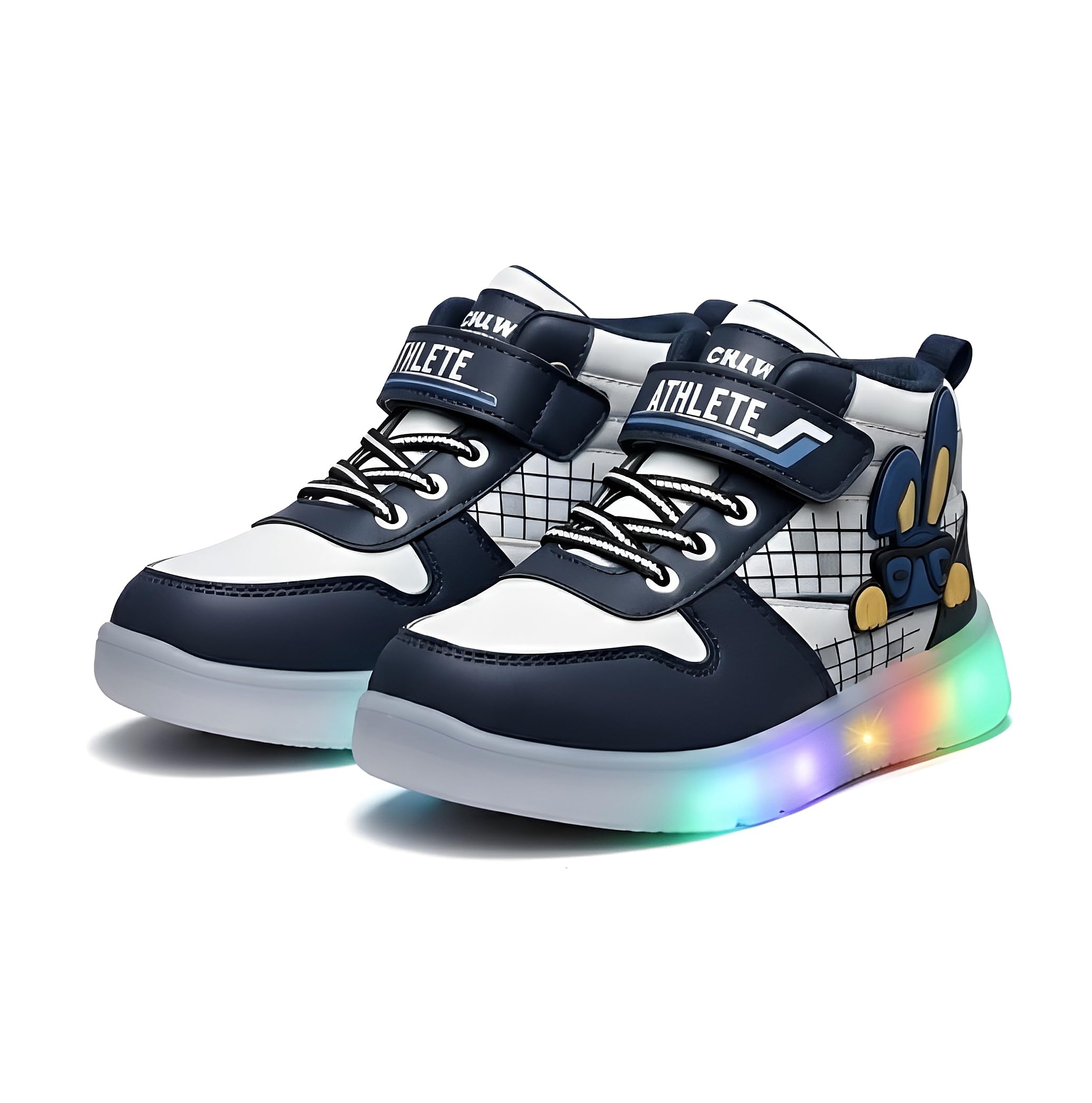 hooh-now comfort in fashion HOOH Kids Unisex LED Light Sneakers, High Top Athletic Shoes with Lights Comfortable Fashion Shoes for 12 Montjhs to 8 Years of Baby Boys and Girls-picture-11