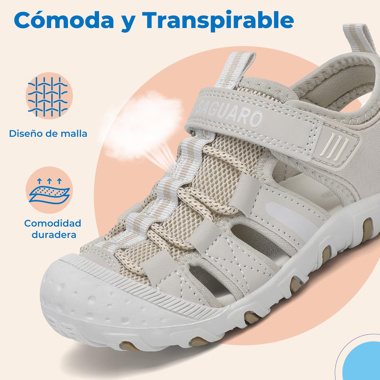 SAGUARO Sandalias Calzado de Verano para Niños Puntera Cerrada para Trekking y Senderismo Tallas 25-38 — view 4