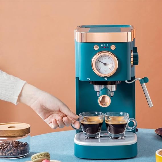 Espresso Coffee Machine, Bean to Cup, 20 Bar Pressure, 1050W with Steam Milk Frother, 1.2L Water Tank for Home Use, Semi-Automatic