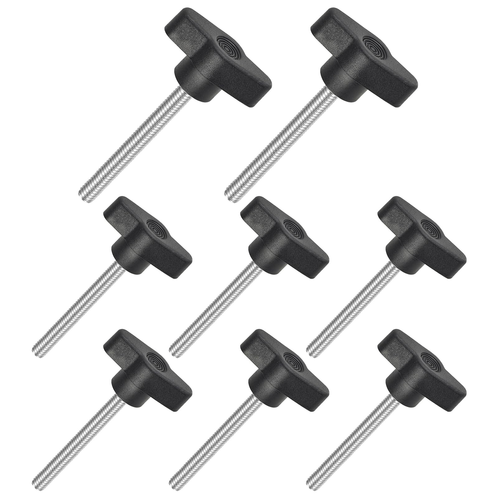 JJWNMLL 8PCS Tee Wing Knobs Thumb Screws, M6*60mm Clamping Knob Screw Black