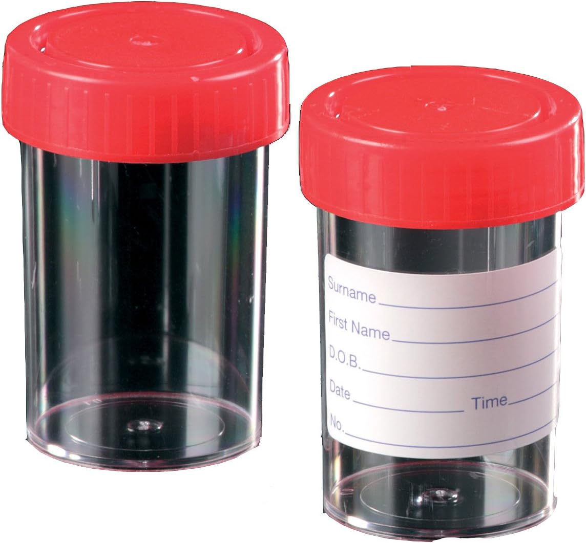 Deltalab 309501 Container Plastic Cap with Label, 60 mL (Pack of 600)