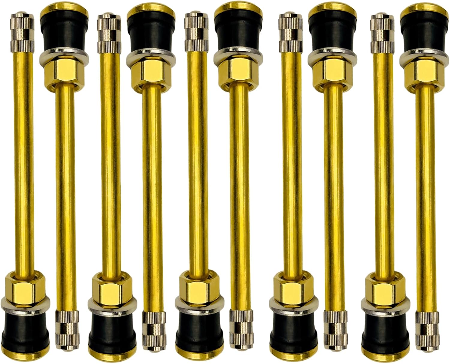 TR573 Truck Tire Valve Stems,Brass Commercial 4-3/8 Valve Stems for Rim Φ.625" (10 Pack), Replacement Brass Valve Stem for Truck and Bus