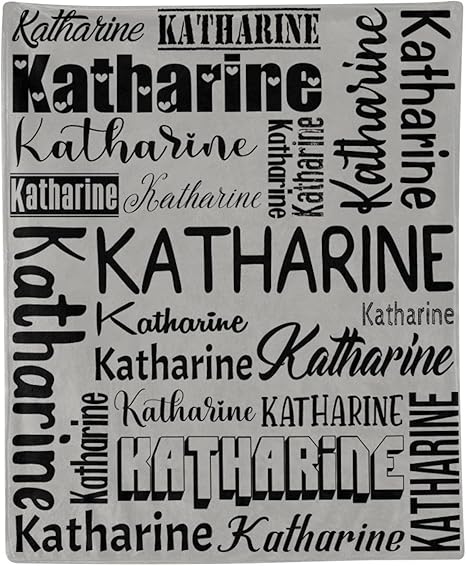 Personalized Blanket for Kids Adults Personalized Name Blanket Custom Blanket with Name Personalized Gifts for Christmas Birthday Valentines Day Mothers Fathers Day (Light Gray, 40"x50")