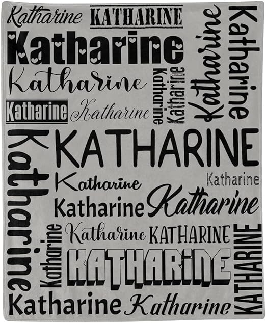 Personalized Blanket for Kids Adults Personalized Name Blanket Custom Blanket with Name Personalized Gifts for Christmas Birthday Valentines Day Mothers Fathers Day (Light Gray, 40"x50")
