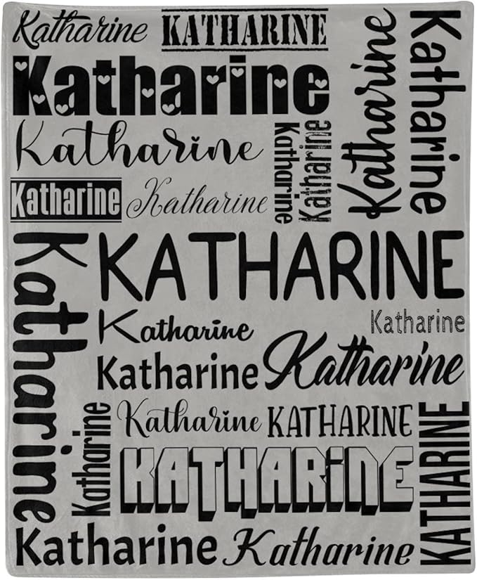 Personalized Blanket for Kids Adults Personalized Name Blanket Custom Blanket with Name Personalized Gifts for Christmas Birthday Valentines Day Mothers Fathers Day (Light Gray, 40"x50")