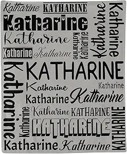 Personalized Blanket for Kids Adults Personalized Name Blanket Custom Blanket with Name Personalized Gifts for Christmas Birthday Valentines Day Mothers Fathers Day (Light Gray, 40"x50")