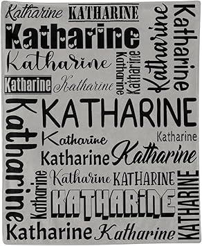 Personalized Blanket for Kids Adults Personalized Name Blanket Custom Blanket with Name Personalized Gifts for Christmas Birthday Valentines Day Mothers Fathers Day (Light Gray, 40"x50")