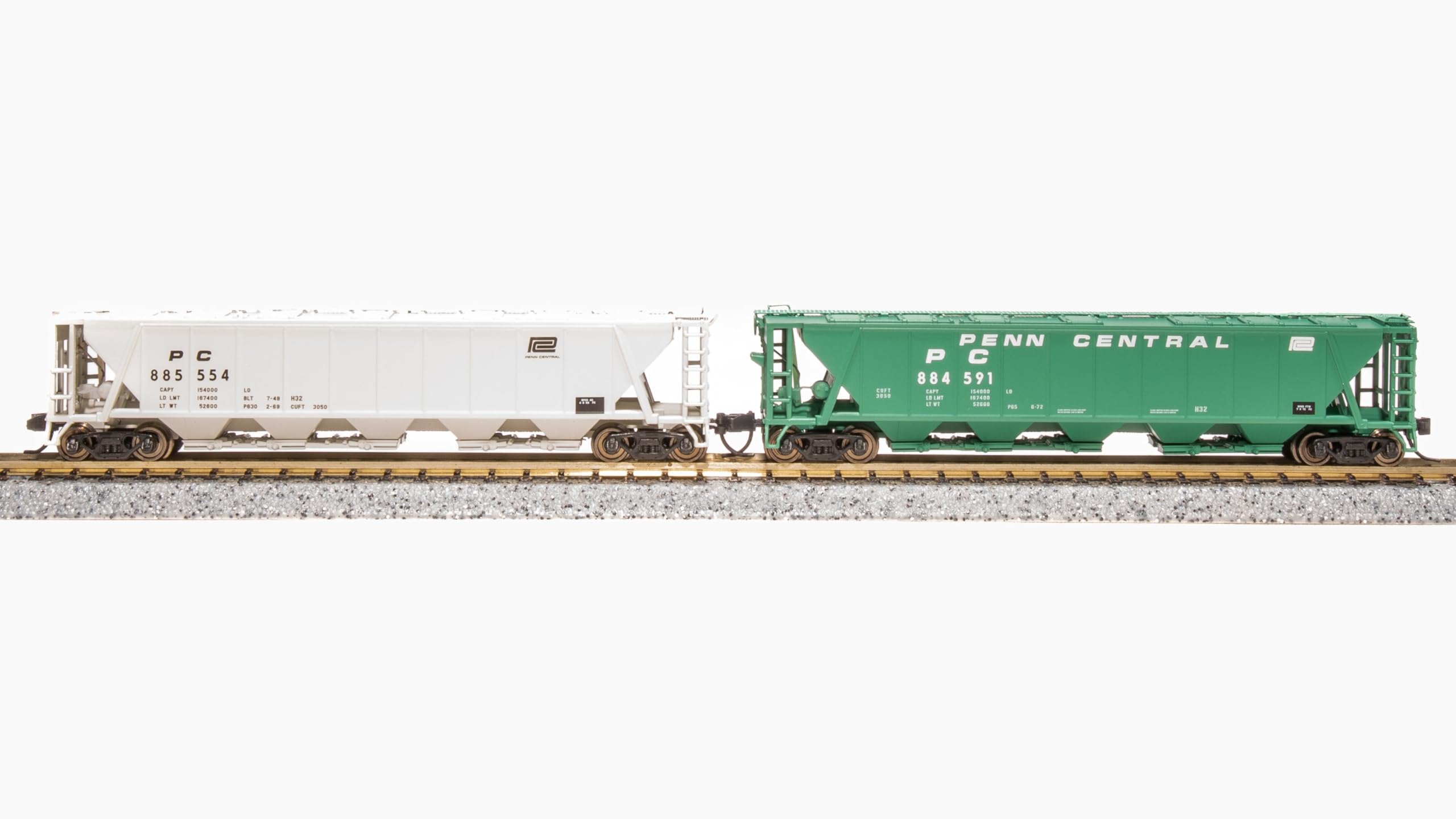 Broadway Limited 7147 N&W H2a Hopper, PRR Lettering, 2-Pack B, N