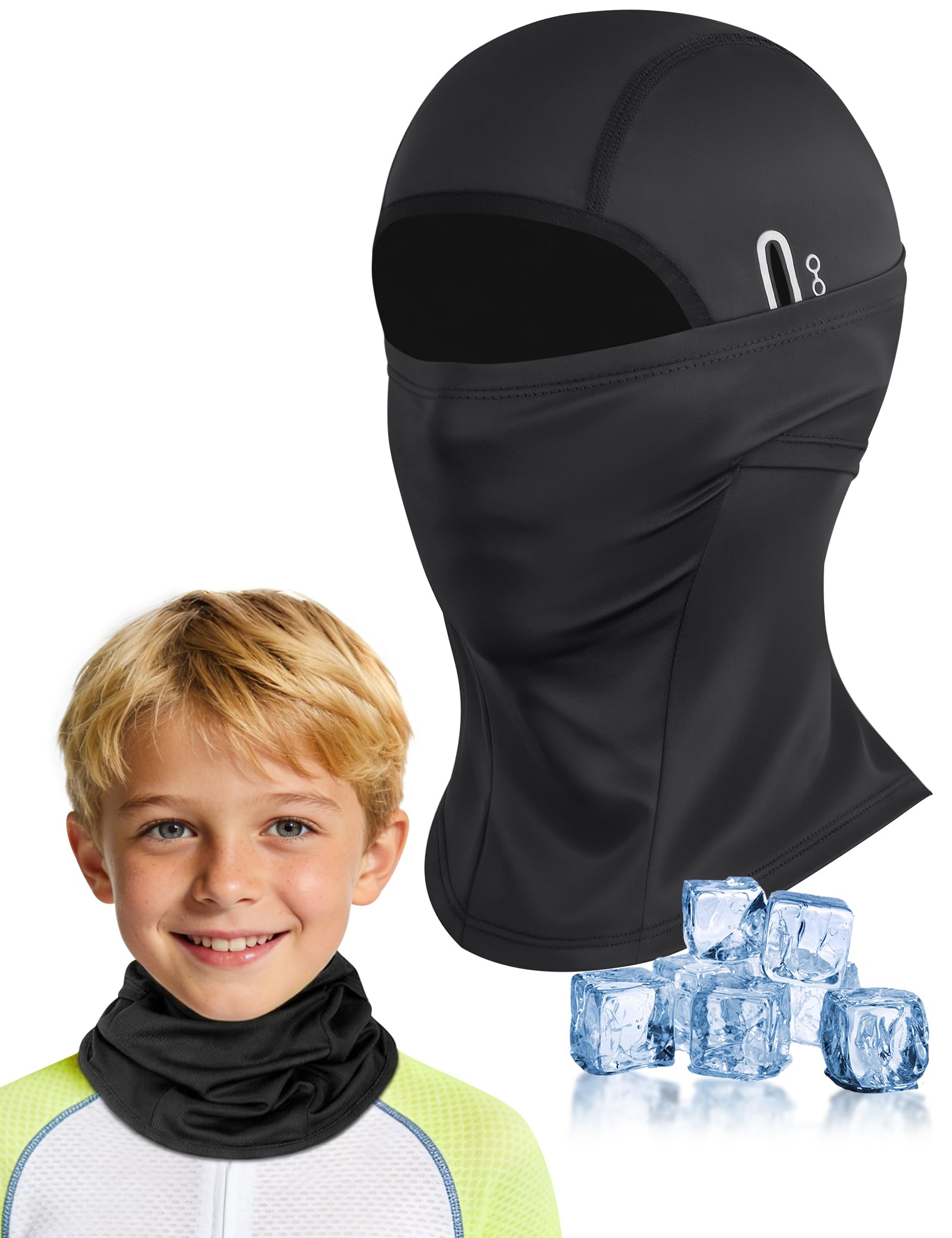 Becellen Passamontagna Estivo Bambini, Multifunzione Balaclava in Seta Ghiaccio Traspirante Leggero Maschera Sottocasco per Ragazzi Ragazze Sport Ciclismo