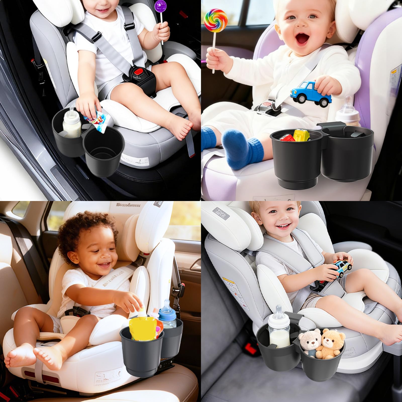 Porte-gobelet en ABS léger et résistant aux chocs, porte-gobelet anti-fuite, spécialement conçu pour les sièges enfants, complément sûr au siège auto