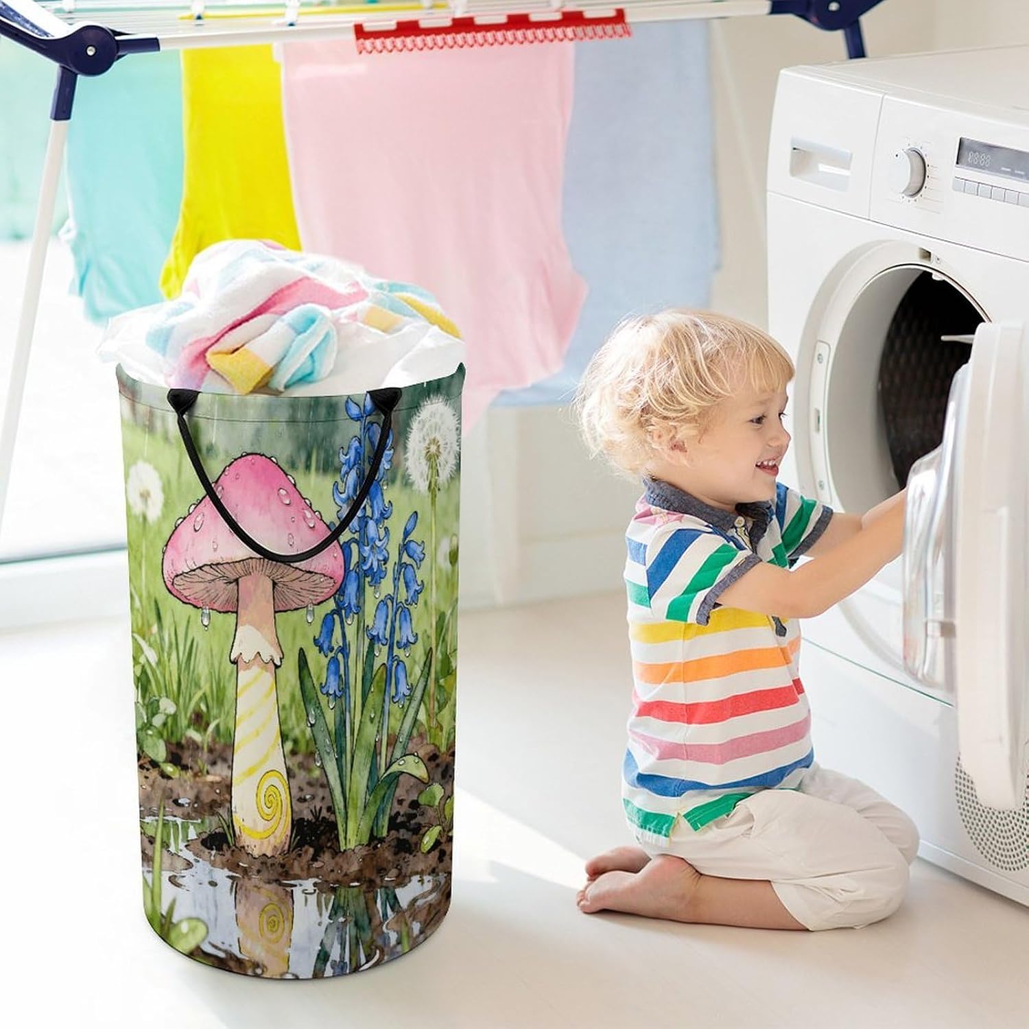 Dirty Clothes Basket Extra Large 110l Open Top Laundry Hamper With Portable Carry Handles, Foldable Waterproof Clothes Basket Spacious Laundry Bag For Bedroom Bathroom Laundry Room Dorm