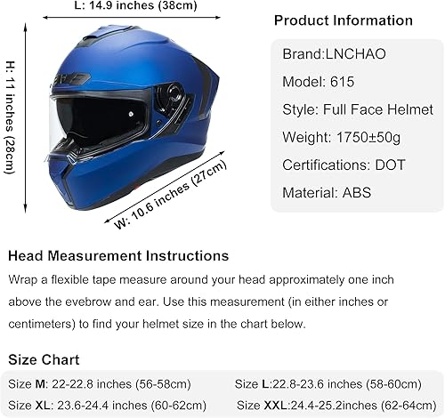 Miniatura 6 de Casco de motocicleta de doble visera para adultos, jóvenes, hombres y mujeres, aprobado por ECE y DOT, casco de carreras con visera tintada