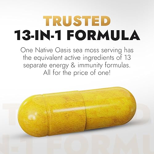 Miniatura 7 de (2 botellas) Cápsulas de musgo marino más superalimentos  Aceite de semilla negra de musgo marino Ashwagandha Ginger (30,000 mg) píldoras de musgo