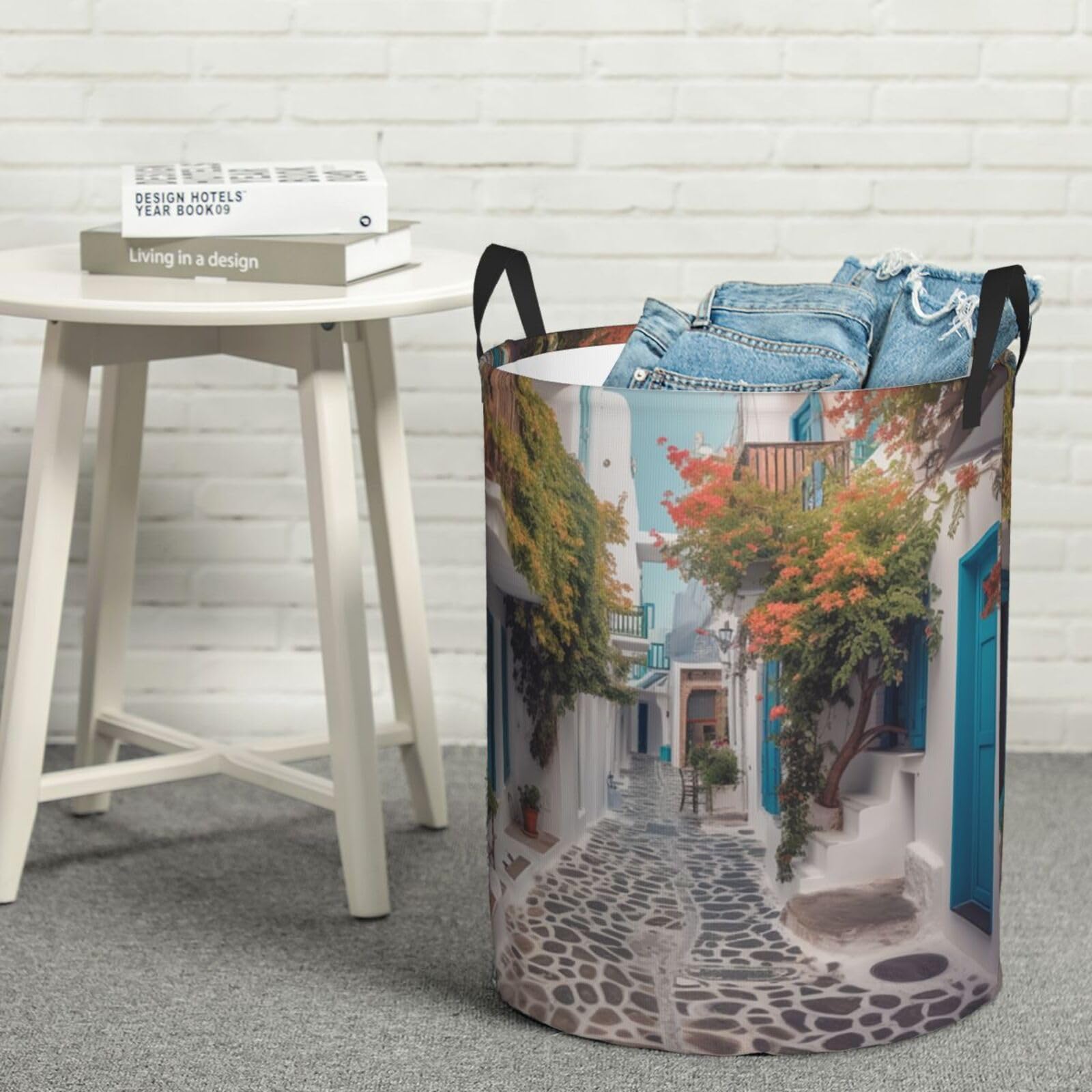 Grand panier de rangement rond pliable pour harmoniser la chambre des enfants et les jouets