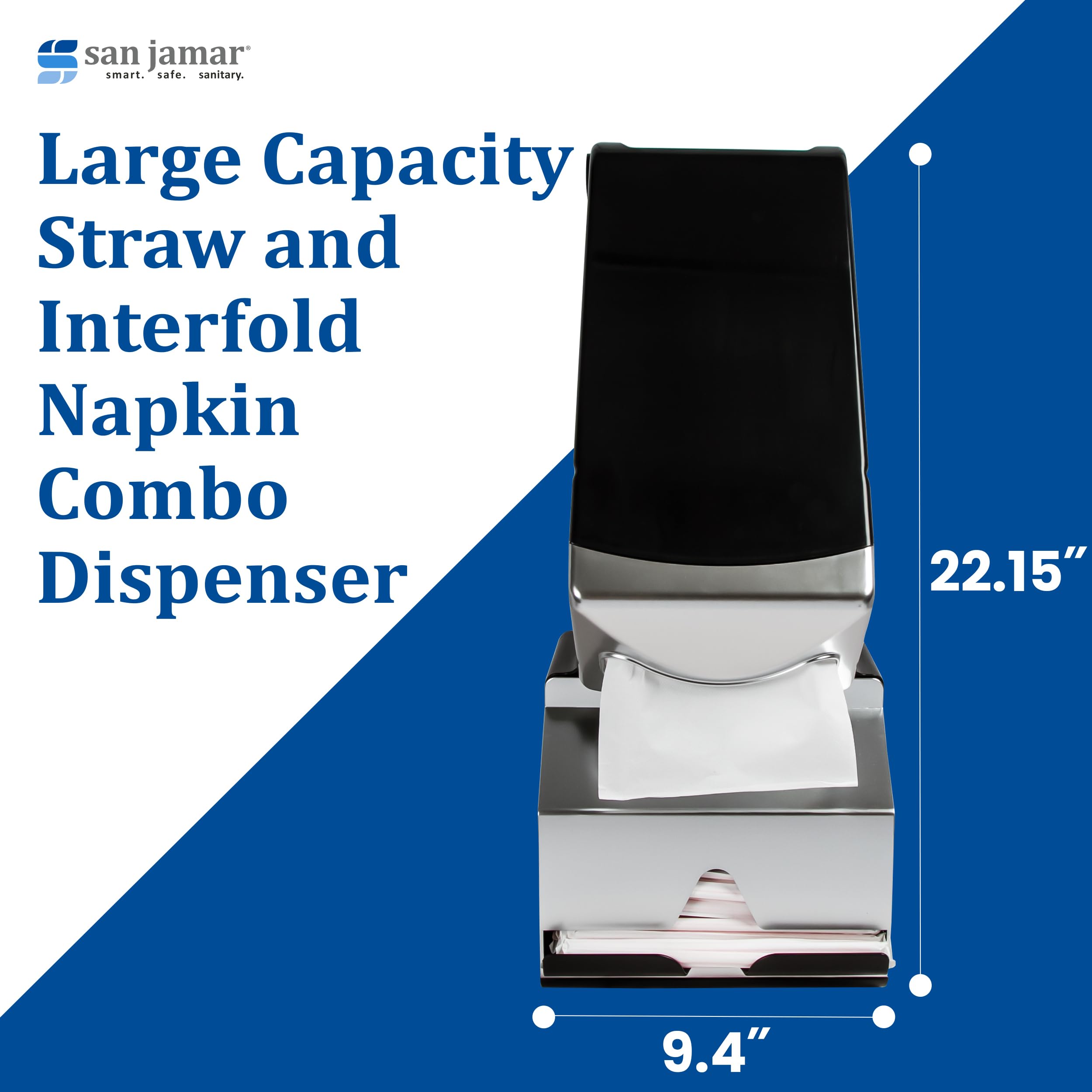 San Jamar MODH6003SN Dispensador modular de paja y servilletas interplegables