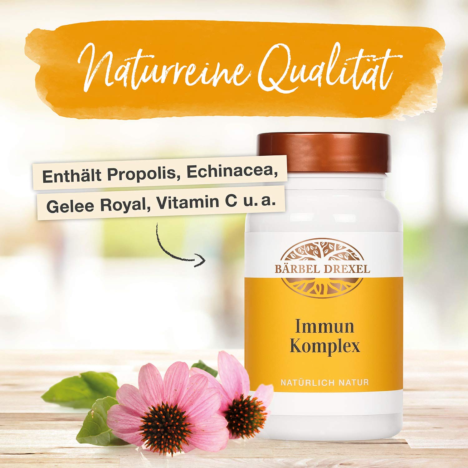 BÄRBEL DREXEL® Immun Komplex Kapseln (162 Stk) Immunsystem Stärken, Vitamine, Propolis, Echinacea 100% Natürliche Herstellung Deutschland Vitaminkomplex Vitamin C