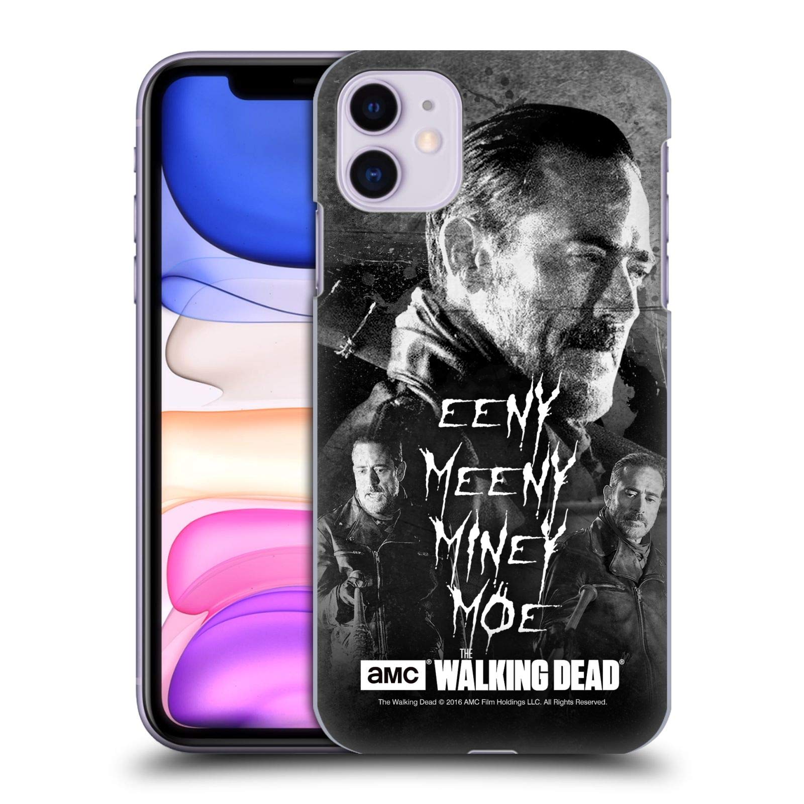 Head Case Designs Officially Licensed AMC The Walking Dead Eeny Miney BW Negan Hard Back Case Compatible With Apple iPhone 11