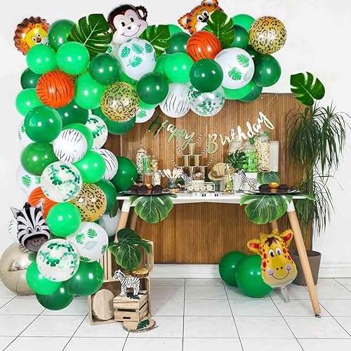 Miniatura 7 de 36 Pieces Artificial Tropical Palm Leaves for Jungle Safari Beach Hawaiian Luau Theme Birthday Party Table Decorations Faux Green Monstera Supplies