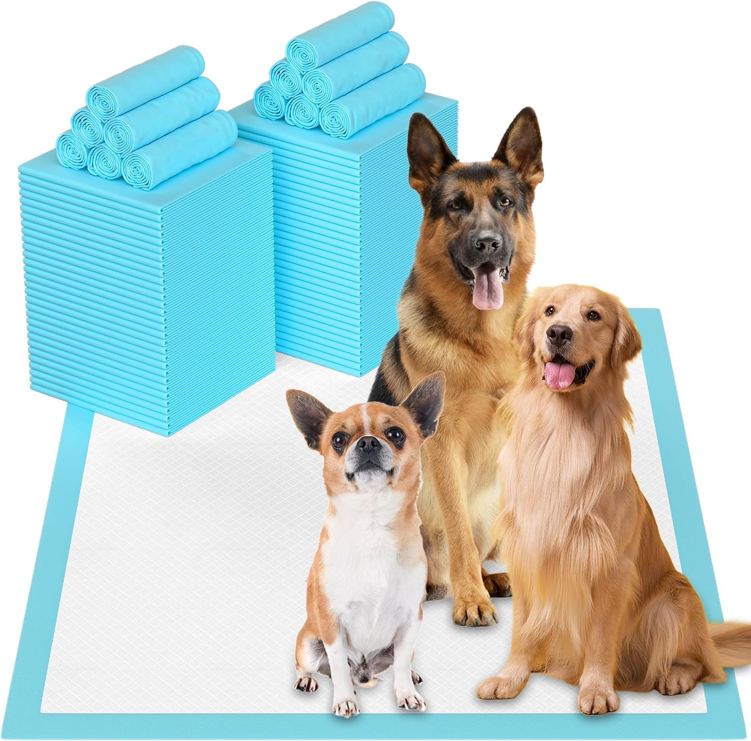 80x90 cm Tappetini assorbenti per Animali Domestici ,60 pz per l'addestramento di Cani e Grosso Cane,Design a 6 Strati a Prova di Perdite con Superficie ad Asciugatura Rapida(80x90 cm 60pezzi)