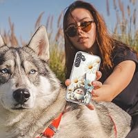 Vista 5 de Mundaze - Case for Samsung Galaxy A32 Slim Hybrid Shockproof Hard Shell Soft TPU Heavy Duty Protective Phone Cover - Cute Gnome White Daisy Flowers
