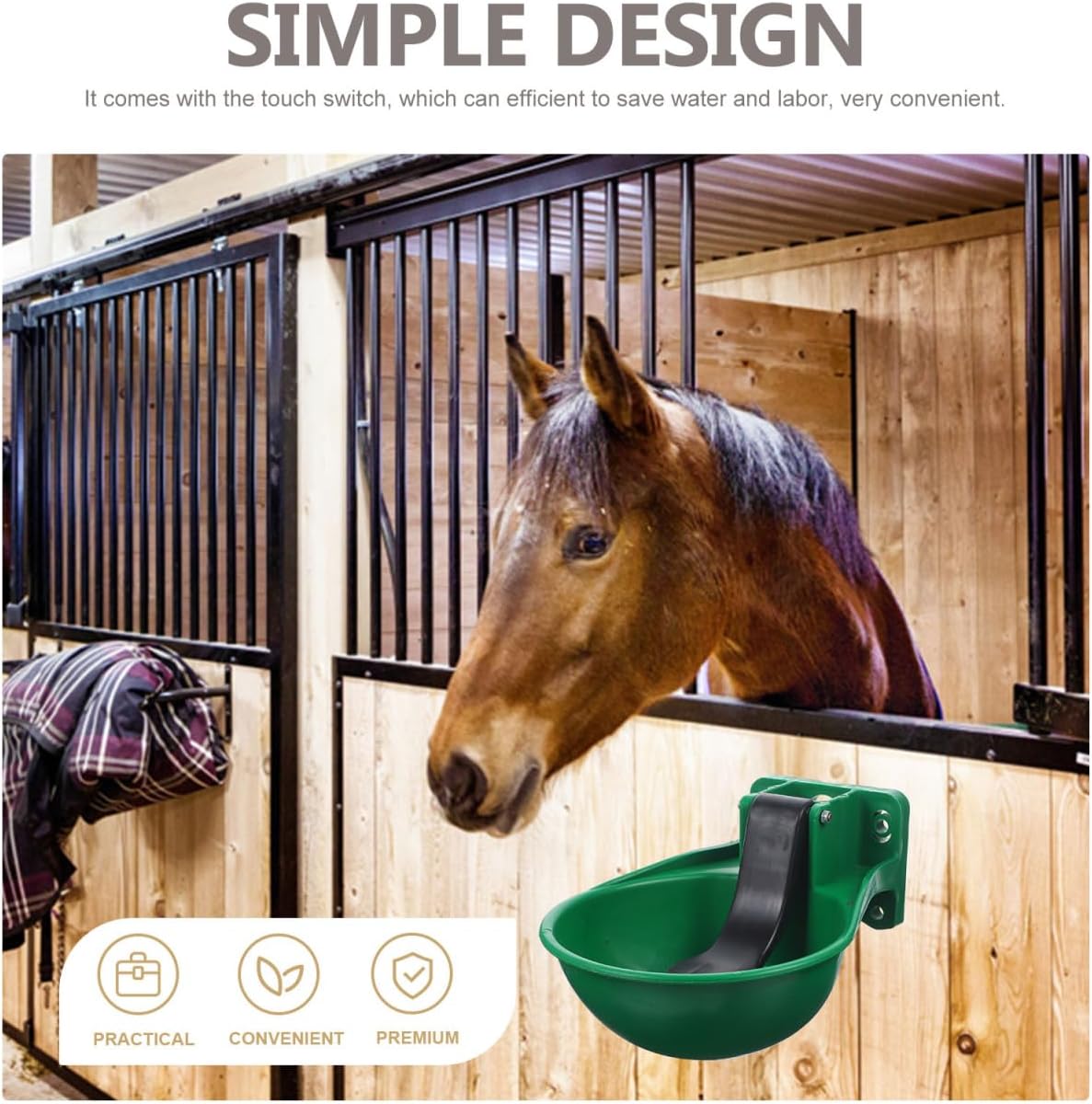 balacoo Automatic Cow Water Bowl with Copper Valve Large Livestock Drinking Feeder for Cattle Horse Pig Sheep Stable Use 12X9.4X4 Inches