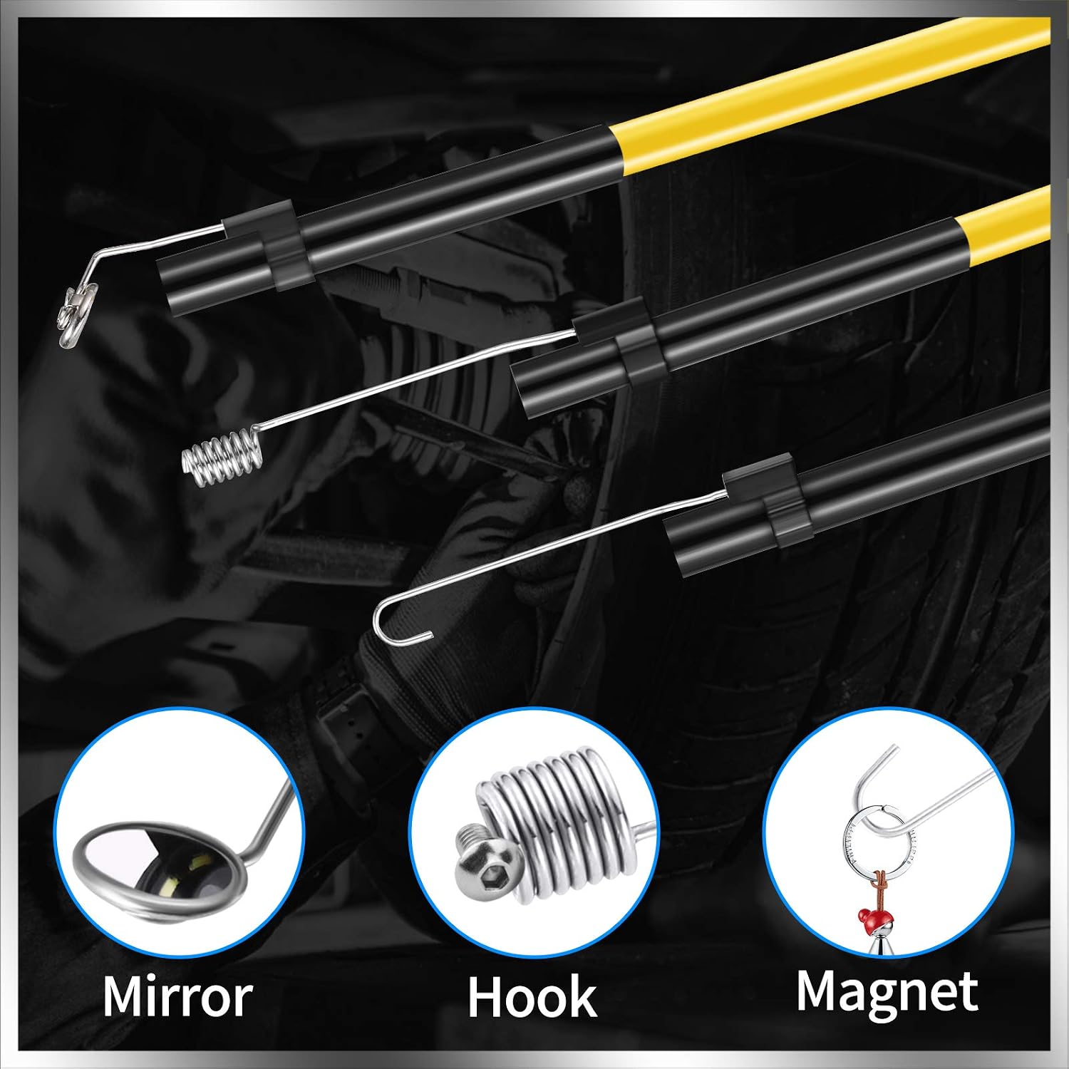 LZHZJOY Wireless Endoscope 2.0 Megapixels HD Endoscope Inspection Camera WiFi Borescope Flexible Snake Camera with Light IP67 Waterproof Drain Camera(16.4FT)