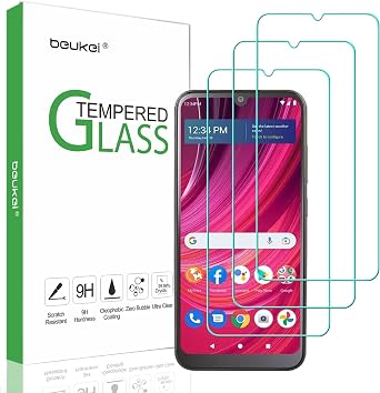 3 Pack Compatible for BLU View 4 B135DL Screen Protector Tempered Glass,Touch Sensitive,Case Friendly, 9H Hardness