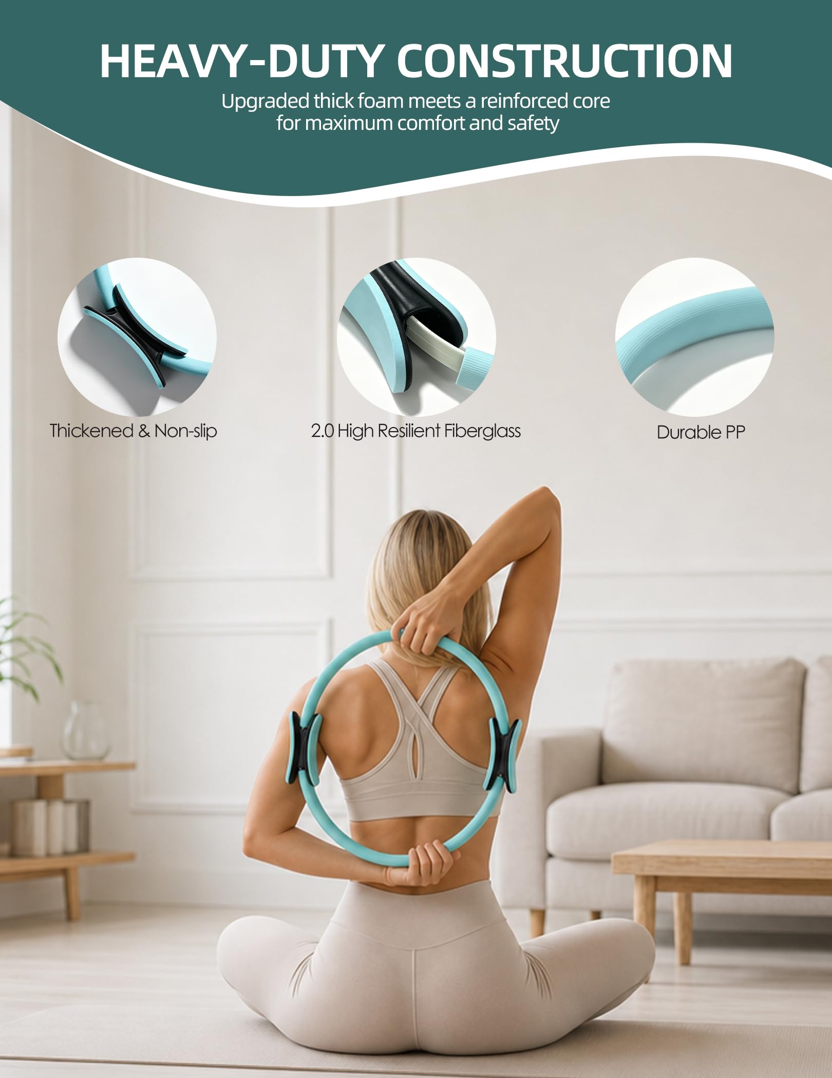 Zestaw pilates Essentials dla kobiet, zestaw do pilatesu do ćwiczeń domowych z pierścieniem do pilatesu, mini piłką, opaską oporową, paskiem do jogi, skarpetkami, torbą, sprzętem do pilatesu dla