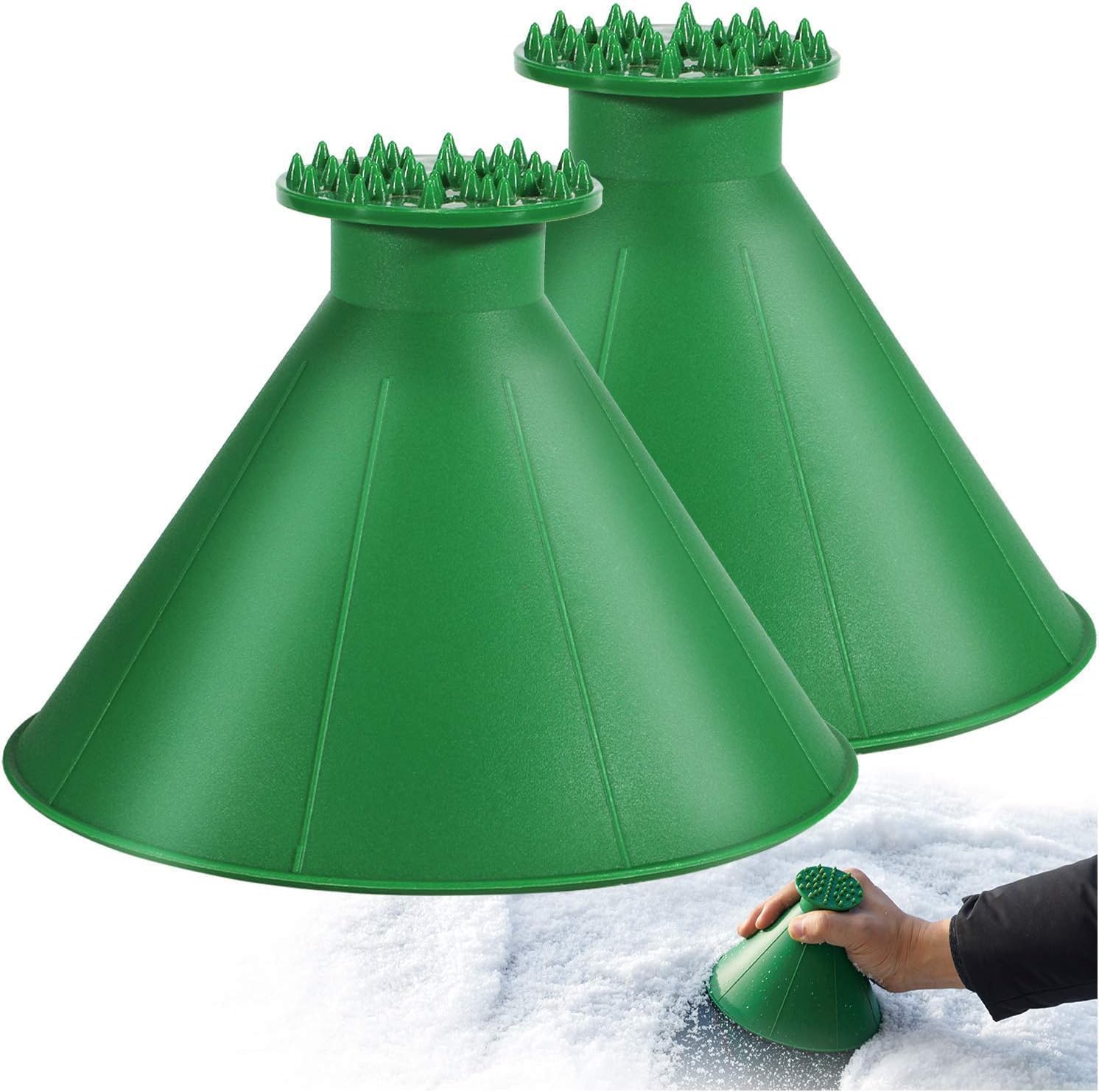 Yinoccou Magical Ice Scrapers for Car Windshield 2 Pack Cone Magic Car