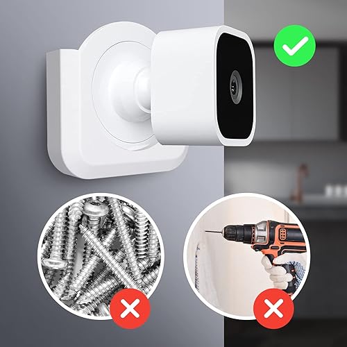 Miniatura 3 de Blink Mini - Soporte de pared adhesivo para cámara, fuerte adhesivo duradero, soporte de montaje de cámara para Blink Mini cámara interior, sin