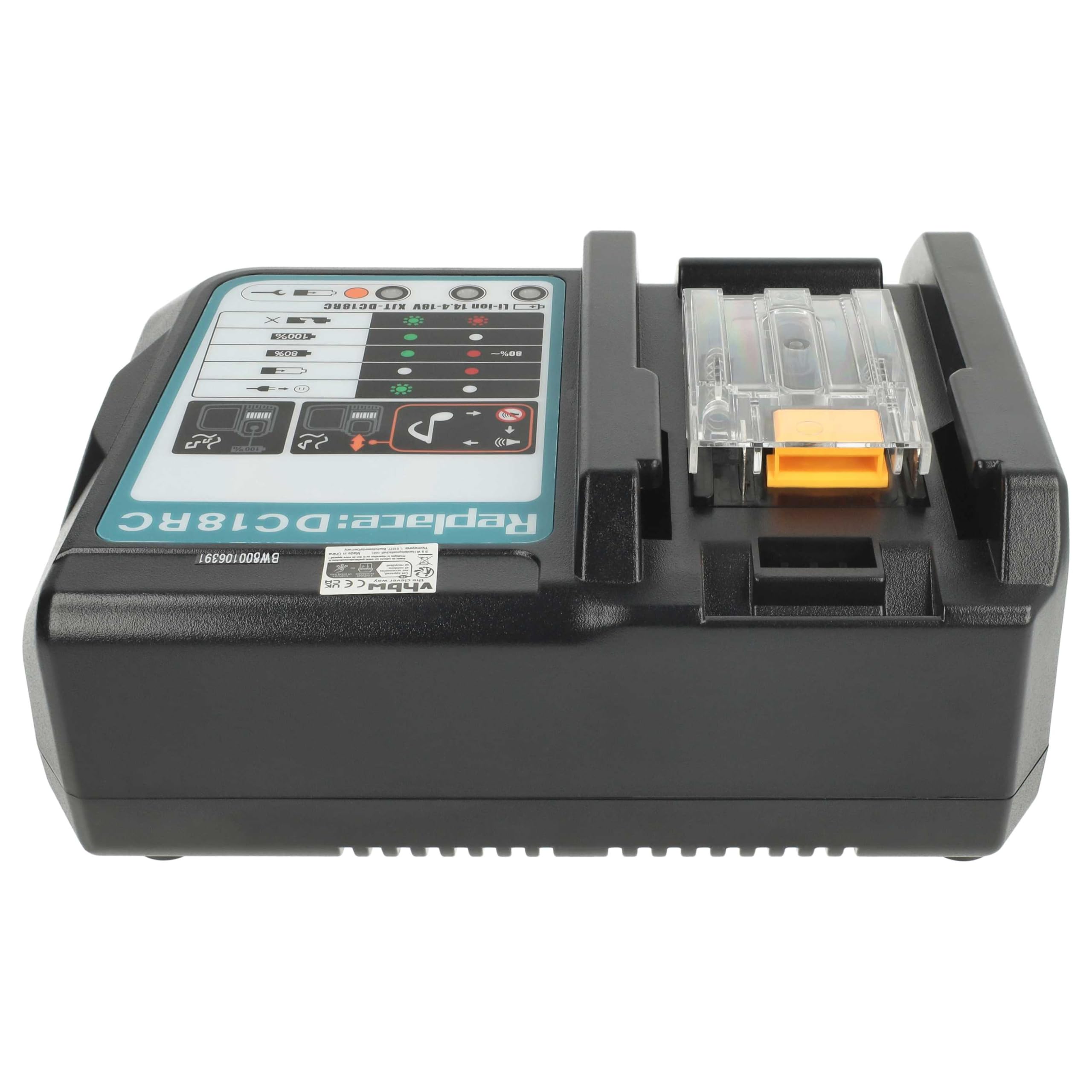 vhbw caricabatterie compatibile con Makita BL1815G, BL1820G, BL1813G, BL1830G batterie Li-Ion di attrezzi