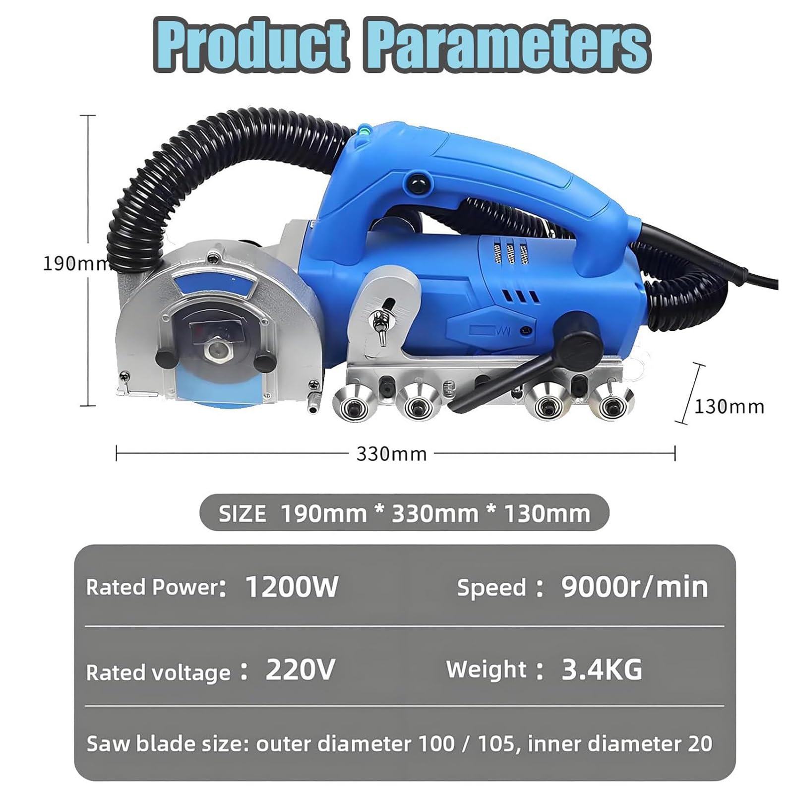 Elektrischer Fugenreiniger mit 9000RPM/1200 W Mit transparenter Schutzabdeckung und Stützrolle,inklusive Sägeblättern, integrierter Staubabsaugung und einstellbarer Reinigungstiefe(A)