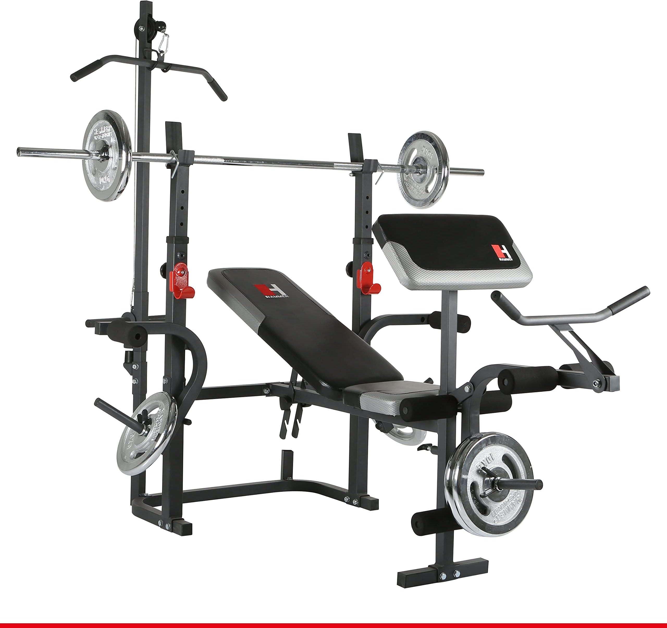 Hammer Bermuda XT Pro Weight Bench 180 x 131 x 200 cm Black/Red/Silver