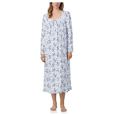 Eileen West Cotton Knit Long Sleeve Long Nightgown Women