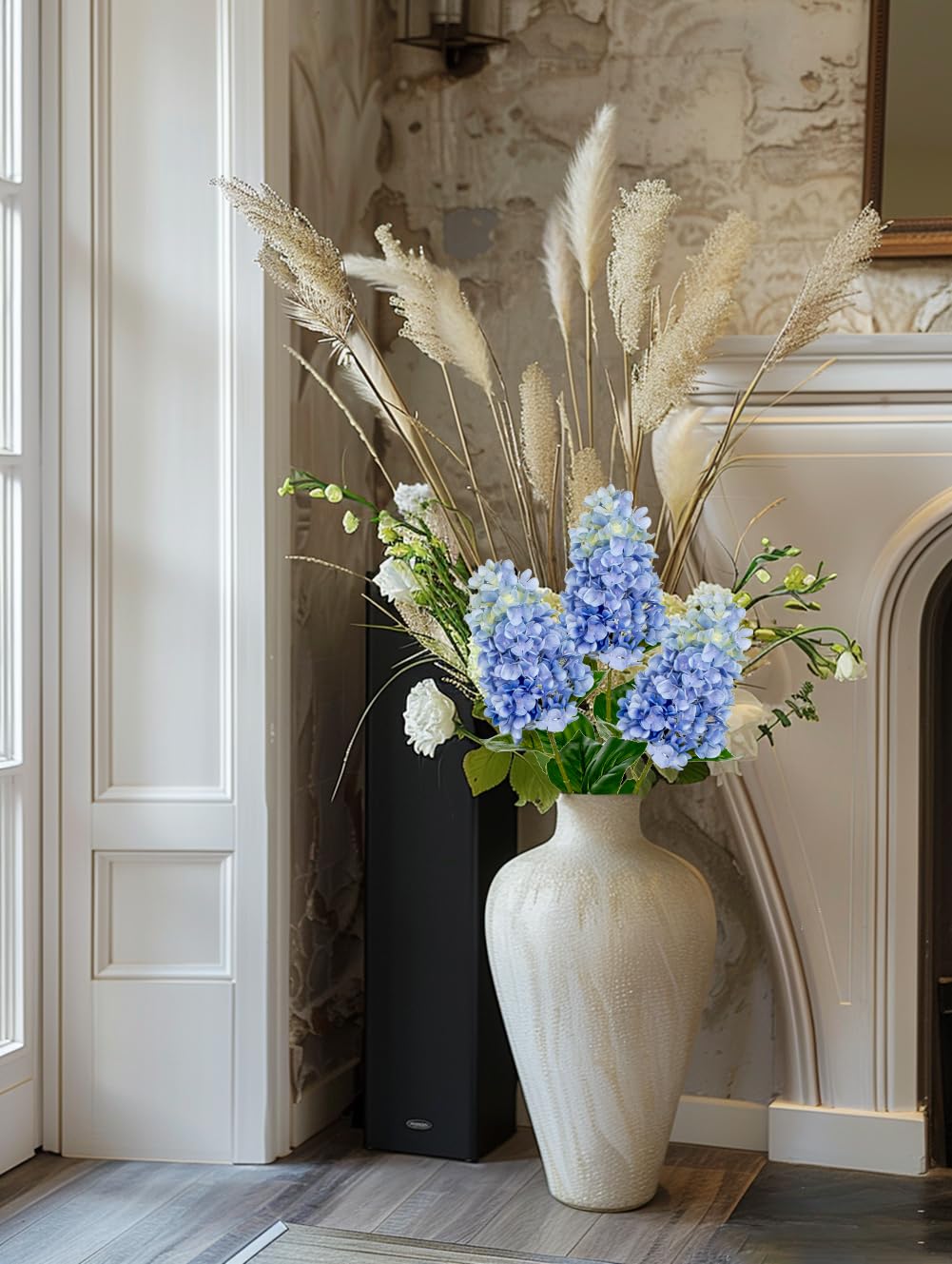 Briful 3PCS Fake Flowers Hydrangea Light Blue Artificial Flowers 28.7" Tall Artificial Hydrangea Flowers - Image 4