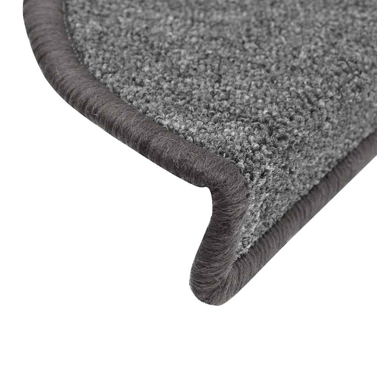 20 tappetini per gradini, antiscivolo, fonoassorbente, in 100% polipropilene trapuntato, colore grigio scuro (56 x 17 x 3 cm), lavabili e pieghevoli, con nastro biadesivo, per interni