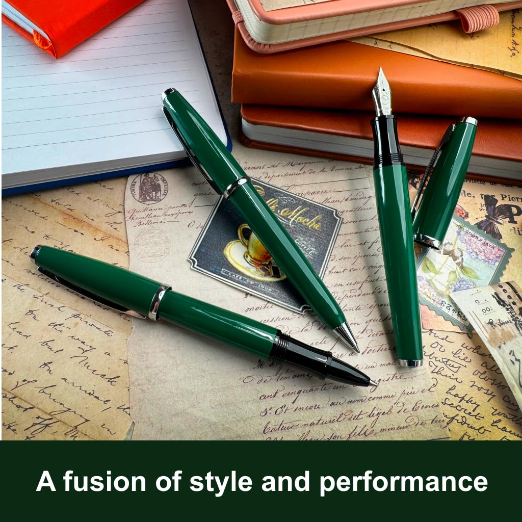 Monteverde Penna a sfera USA Aldo Domani, verde – squisita penna di lusso per uomini e donne – perfetta per ufficio, lavoro, scuola, regali, diario, autografi