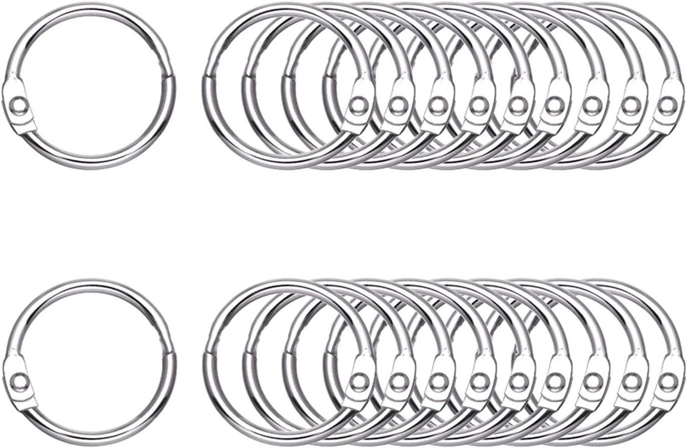 Antner 100Pcs Loose Leaf Rings, 0.75" Diameter, Nickel Plated Book Binder Rings : Office Products