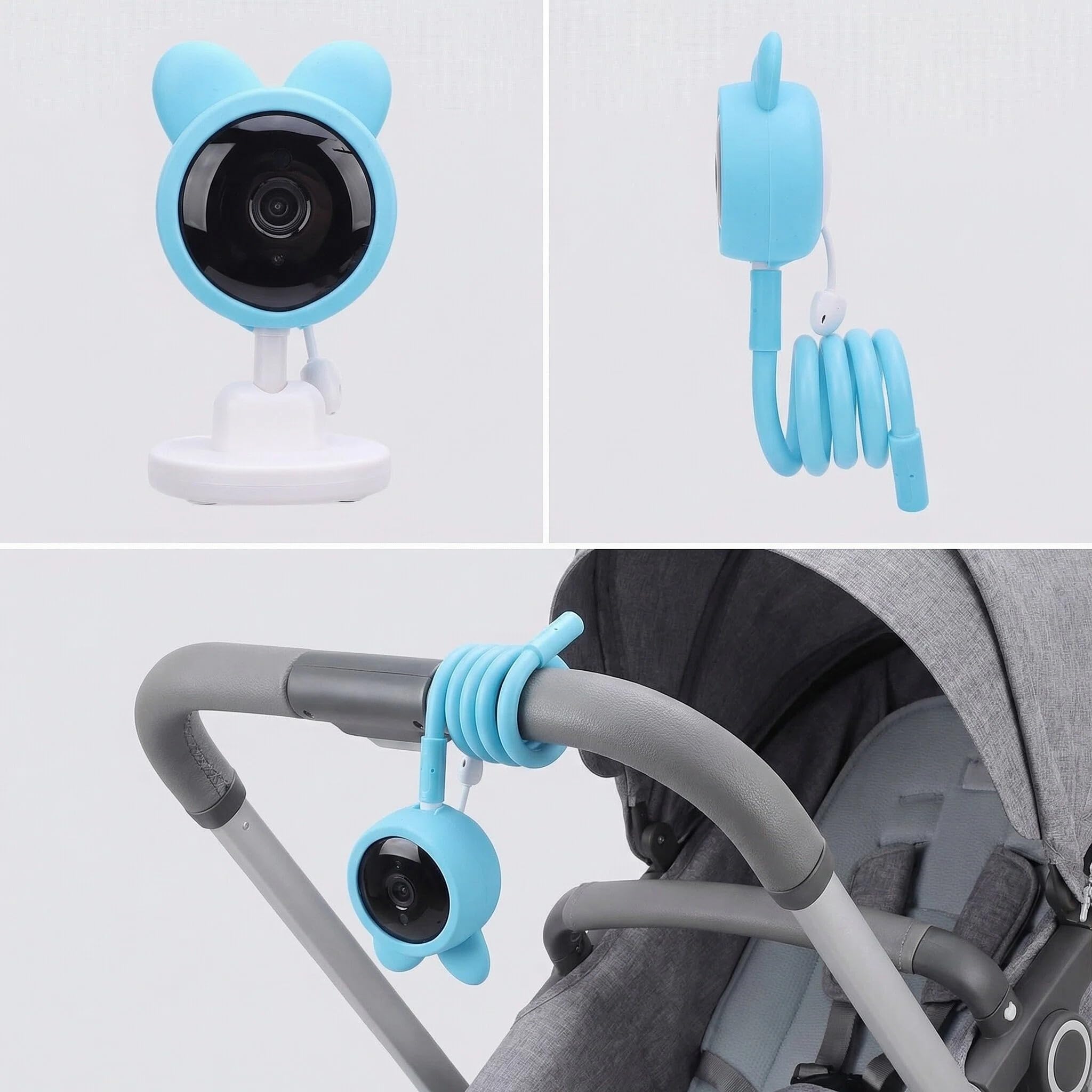 Luocute Monitor Dziecka z Aparatem i Audio, 1080p HD WIFI Camera z Głosem Interkomu na Dwustronne Rozmowy, Inteligentny Monitorowanie Dźwięku, Aplikacja Mobilna, Manualna Patelnia