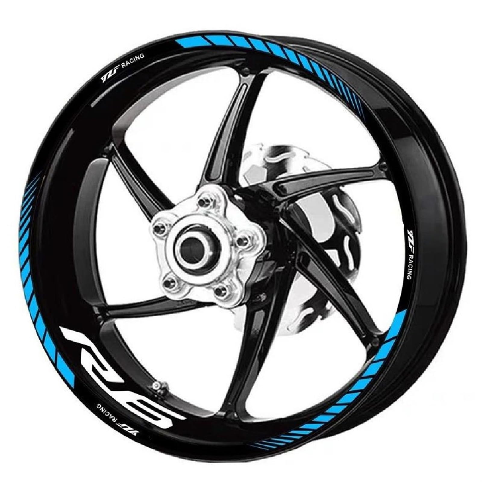 Motorcycle Racing Equipment Accessories Wheel Tire Rim Decoration Adhesive Reflective Decal Sticker for Yamaha YZF R6 Decorative(Color7)