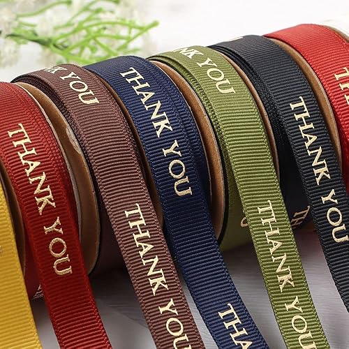 Miniatura 6 de Ramo de flores de cinta de agradecimiento de 10 yardas de 0.6 pulgadas, regalo de floristería, boda, cumpleaños, bricolaje, decoración, cinta para