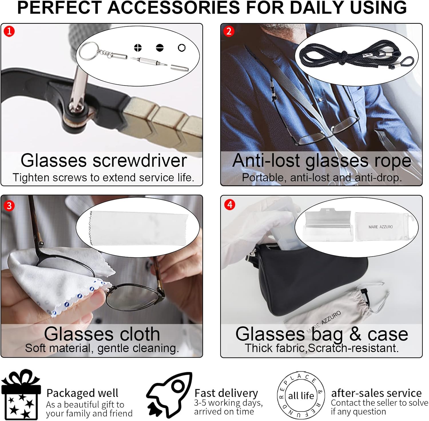 MARE AZZURO Oversized Square Reading Glasses Men Large Readers Big Face 1.0 1.25 1.5 1.75 2.0 2.25 2.5 2.75 3.0 3.5 4.0 5.0 6.0 (Black, 1.50) - Image 6